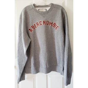Vintage Abercrombie & Fitch Sweatshirt Gray Crewneck Embroidered Logo Sz Lg